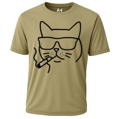 Cool Carthusian Cat With Cigarette And Sunglasses Performance Shirt