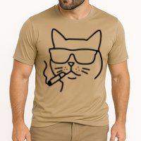 Cool Carthusian Cat With Cigarette And Sunglasses Performance Shirt