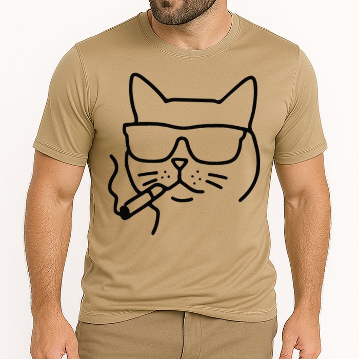 Cool Carthusian Cat With Cigarette And Sunglasses Performance Shirt