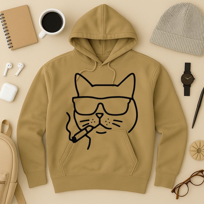 Cool Carthusian Cat With Cigarette And Sunglasses Hoodie