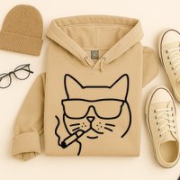 Cool Carthusian Cat With Cigarette And Sunglasses Hoodie