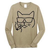Cool Carthusian Cat With Cigarette And Sunglasses Long Sleeve Shirt