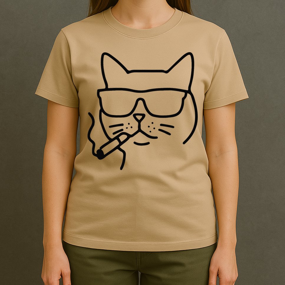 Cool Carthusian Cat With Cigarette And Sunglasses T-Shirt