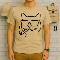 Cool Carthusian Cat With Cigarette And Sunglasses T-Shirt