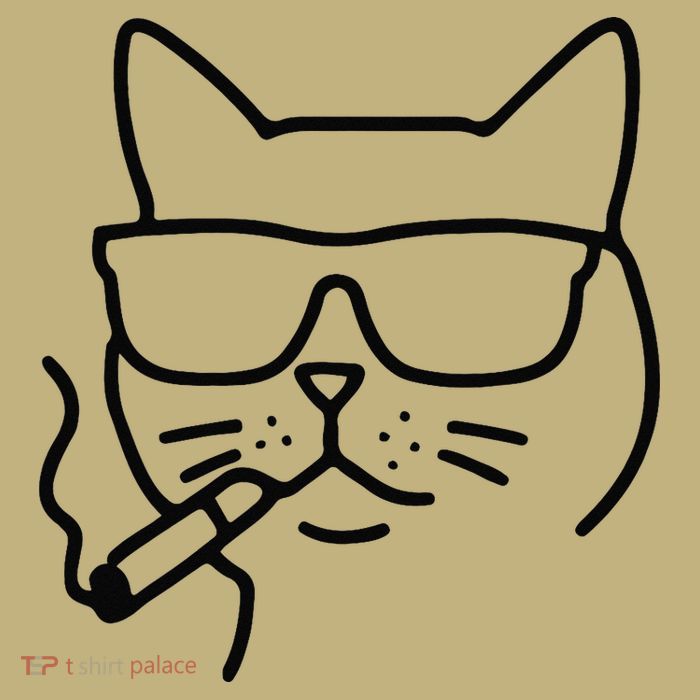 Cool Carthusian Cat With Cigarette And Sunglasses Button