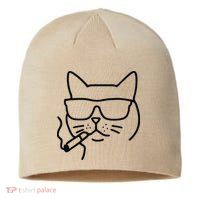 Cool Carthusian Cat With Cigarette And Sunglasses Sustainable Beanie