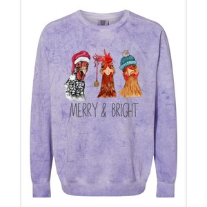 Cute Chickens Christmas Christmas Farm Animal Funny Holiday Colorblast Crewneck Sweatshirt