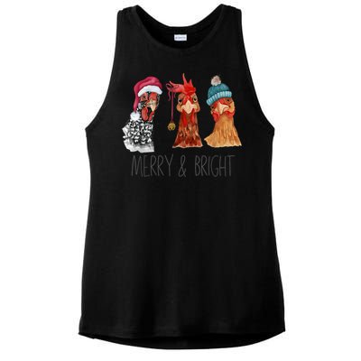 Cute Chickens Christmas Christmas Farm Animal Funny Holiday Ladies PosiCharge Tri-Blend Wicking Tank