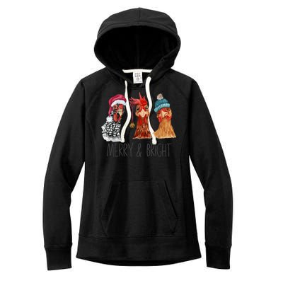 Cute Chickens Christmas Christmas Farm Animal Funny Holiday Women's Fleece Hoodie