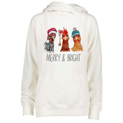 Cute Chickens Christmas Christmas Farm Animal Funny Holiday Womens Funnel Neck Pullover Hood