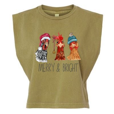 Cute Chickens Christmas Christmas Farm Animal Funny Holiday Garment-Dyed Women's Muscle Tee