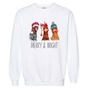 Cute Chickens Christmas Christmas Farm Animal Funny Holiday Garment-Dyed Sweatshirt