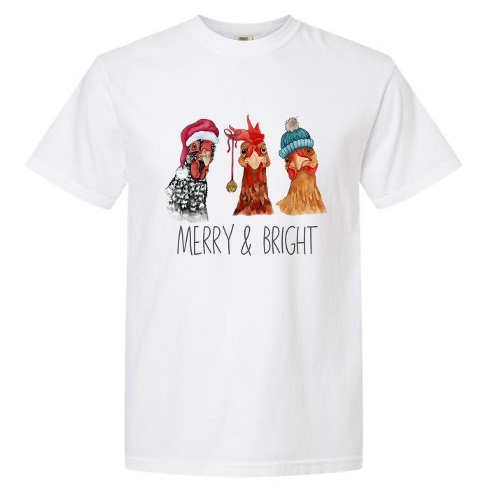 Cute Chickens Christmas Christmas Farm Animal Funny Holiday Garment-Dyed Heavyweight T-Shirt