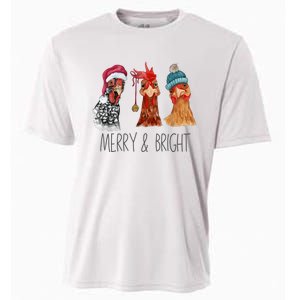 Cute Chickens Christmas Christmas Farm Animal Funny Holiday Cooling Performance Crew T-Shirt