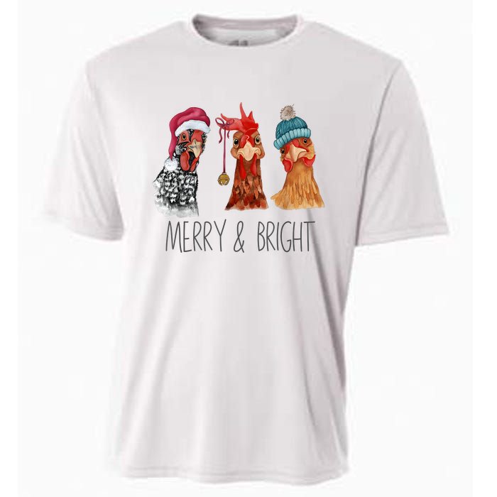 Cute Chickens Christmas Christmas Farm Animal Funny Holiday Cooling Performance Crew T-Shirt