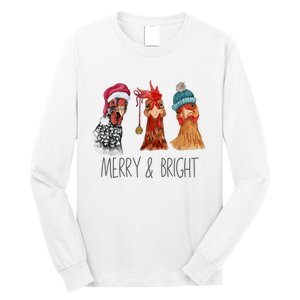 Cute Chickens Christmas Christmas Farm Animal Funny Holiday Long Sleeve Shirt