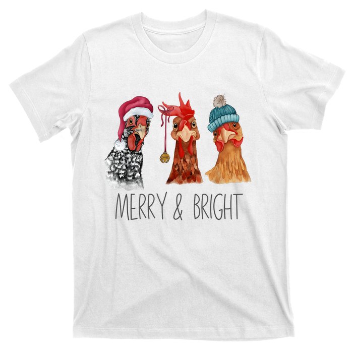 Cute Chickens Christmas Christmas Farm Animal Funny Holiday T-Shirt