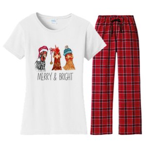 Cute Chickens Christmas Christmas Farm Animal Funny Holiday Women's Flannel Pajama Set