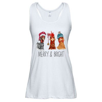 Cute Chickens Christmas Christmas Farm Animal Funny Holiday Ladies Essential Flowy Tank