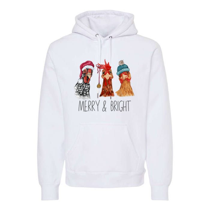 Cute Chickens Christmas Christmas Farm Animal Funny Holiday Premium Hoodie