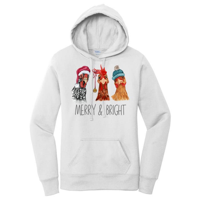 Cute Chickens Christmas Christmas Farm Animal Funny Holiday Women's Pullover Hoodie