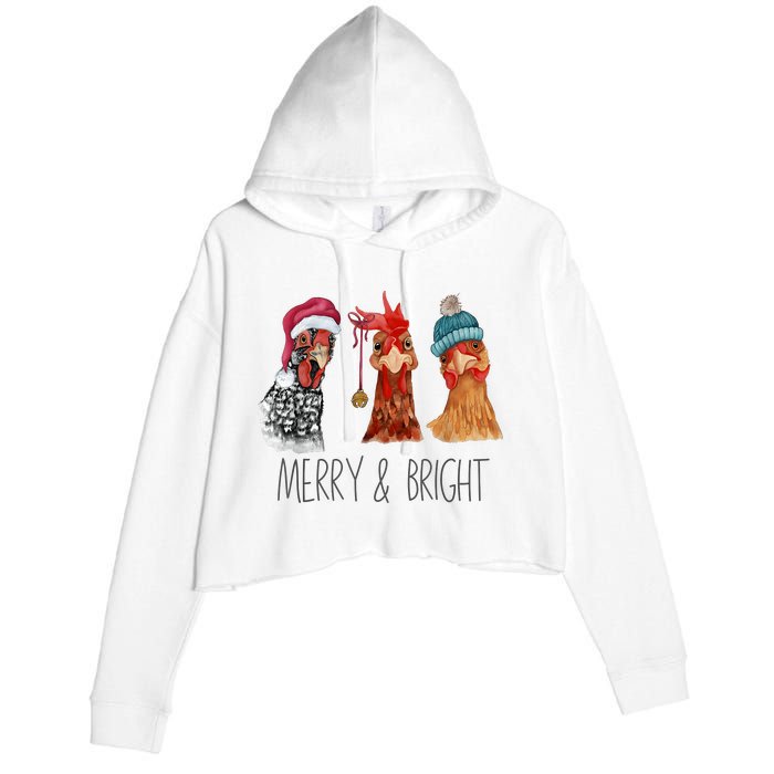 Cute Chickens Christmas Christmas Farm Animal Funny Holiday Crop Fleece Hoodie