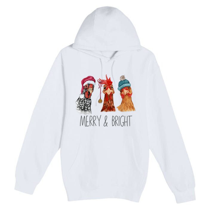 Cute Chickens Christmas Christmas Farm Animal Funny Holiday Premium Pullover Hoodie