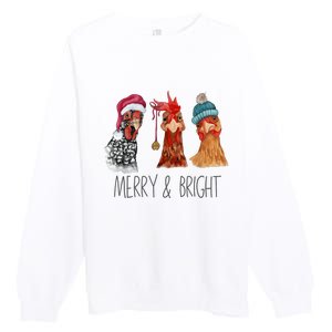 Cute Chickens Christmas Christmas Farm Animal Funny Holiday Premium Crewneck Sweatshirt