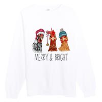 Cute Chickens Christmas Christmas Farm Animal Funny Holiday Premium Crewneck Sweatshirt