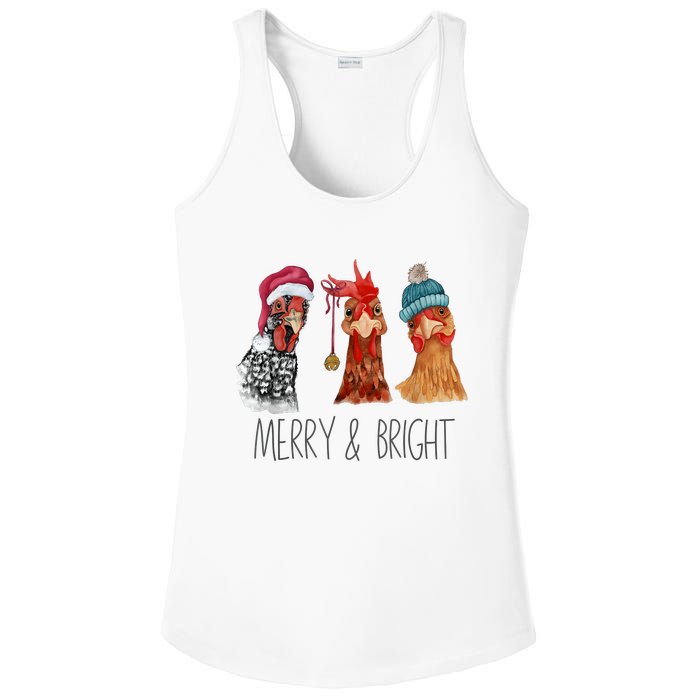 Cute Chickens Christmas Christmas Farm Animal Funny Holiday Ladies PosiCharge Competitor Racerback Tank