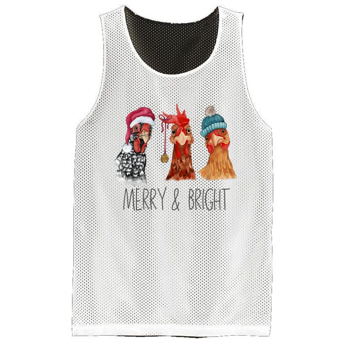 Cute Chickens Christmas Christmas Farm Animal Funny Holiday Mesh Reversible Basketball Jersey Tank