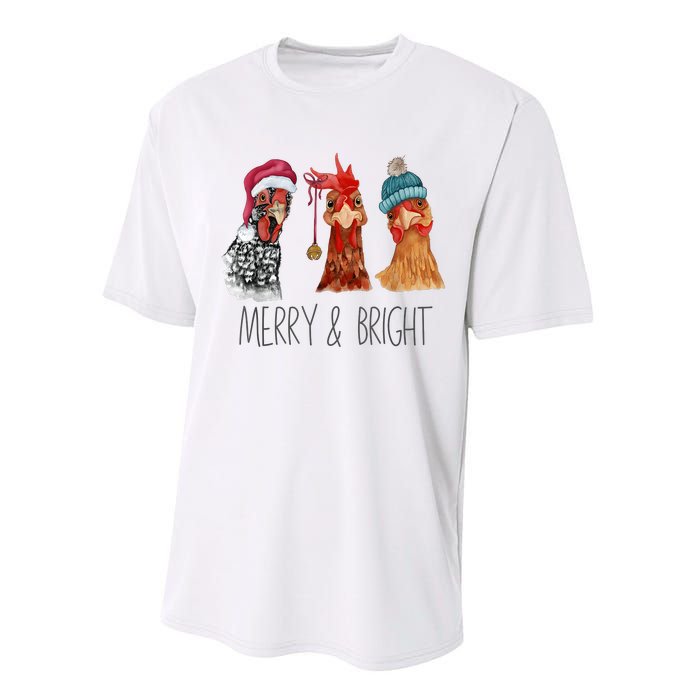 Cute Chickens Christmas Christmas Farm Animal Funny Holiday Performance Sprint T-Shirt