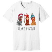 Cute Chickens Christmas Christmas Farm Animal Funny Holiday Premium T-Shirt