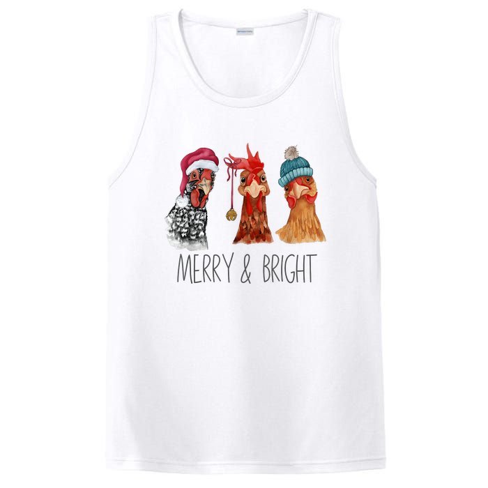 Cute Chickens Christmas Christmas Farm Animal Funny Holiday PosiCharge Competitor Tank