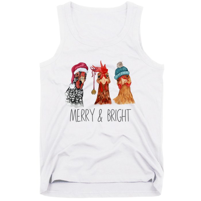 Cute Chickens Christmas Christmas Farm Animal Funny Holiday Tank Top