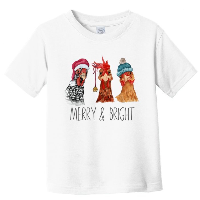 Cute Chickens Christmas Christmas Farm Animal Funny Holiday Toddler T-Shirt