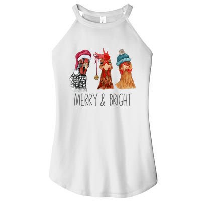 Cute Chickens Christmas Christmas Farm Animal Funny Holiday Women's Perfect Tri Rocker Tank