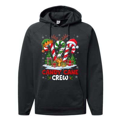 Candy Cane Crew Christmas Xmas Love Candy Performance Fleece Hoodie