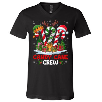 Candy Cane Crew Christmas Xmas Love Candy V-Neck T-Shirt