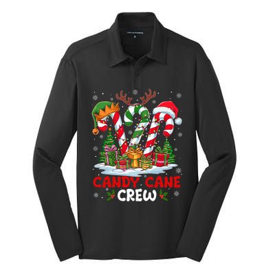 Candy Cane Crew Christmas Xmas Love Candy Silk Touch Performance Long Sleeve Polo