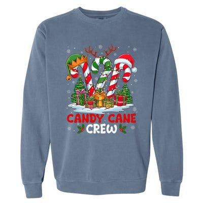 Candy Cane Crew Christmas Xmas Love Candy Garment-Dyed Sweatshirt