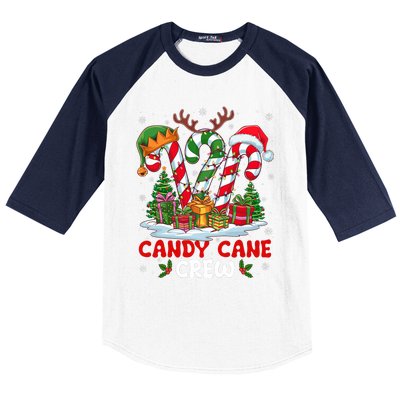 Candy Cane Crew Christmas Xmas Love Candy Baseball Sleeve Shirt