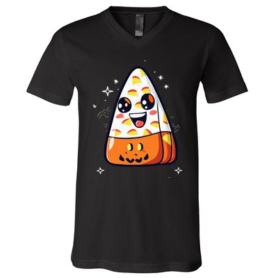 Cute Candy Corn Halloween Costume Kawaii V-Neck T-Shirt