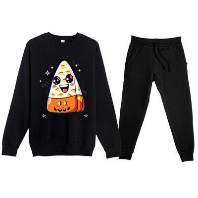 Cute Candy Corn Halloween Costume Kawaii Premium Crewneck Sweatsuit Set