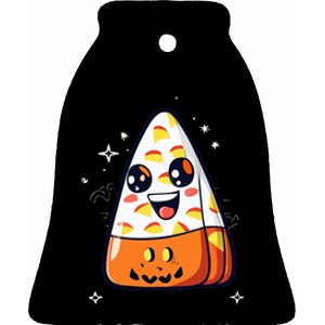 Cute Candy Corn Halloween Costume Kawaii Ceramic Bell Ornament