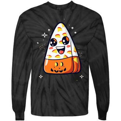 Cute Candy Corn Halloween Costume Kawaii Tie-Dye Long Sleeve Shirt