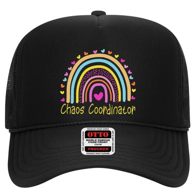 Childcare Chaos Coordinator Teacher Daycare Provider Rainbow Trucker Hat