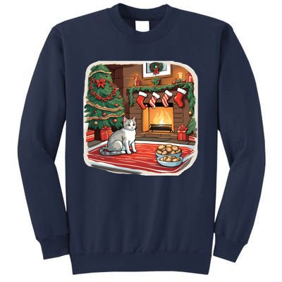 Cute Christmas Cat Christmas Pudding Christmas Tree Christmas Decorations Xmas Sweatshirt