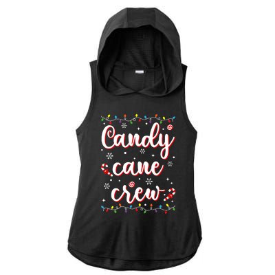 Candy Cane Crew Funny Christmas Candy Lover Xmas Pajamas Ladies PosiCharge Tri-Blend Wicking Draft Hoodie Tank