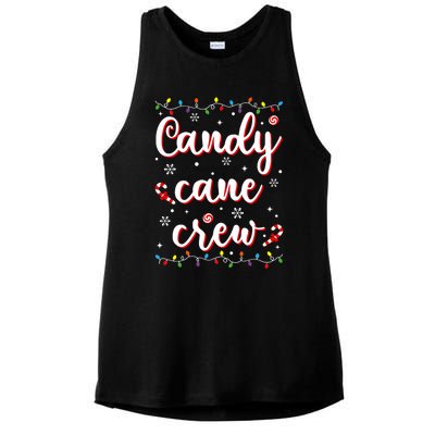 Candy Cane Crew Funny Christmas Candy Lover Xmas Pajamas Ladies PosiCharge Tri-Blend Wicking Tank